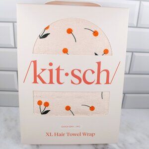 Kitsch XL Hair Towel Wrap Cherry Print Quick Dry Ultra Absorbent NEW in BOX